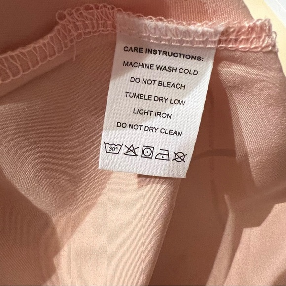 Peach and Gold Plaid Print Flare Sleeve Blouse - Picture 8 of 10